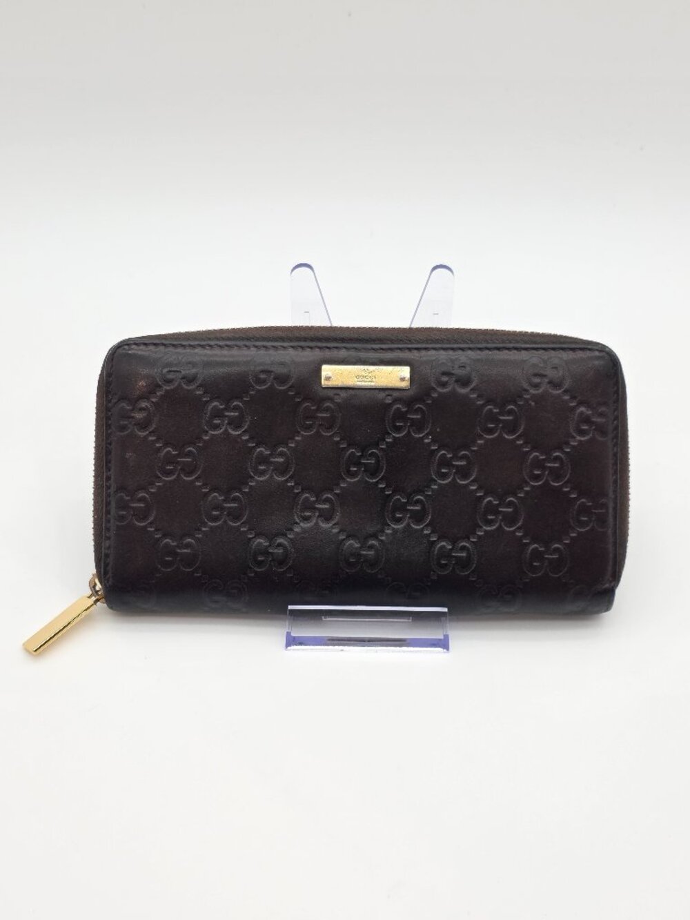Gucci Guccissima Black Leather Long Wallet Embossed GG Monogram